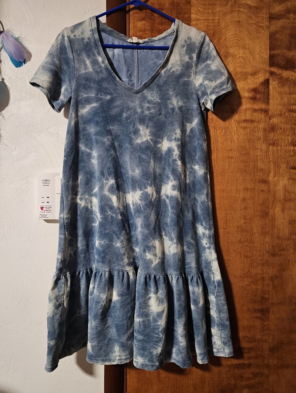 Jane and Delancey Tie-Dye V-Neck Ruffle Hem Dress